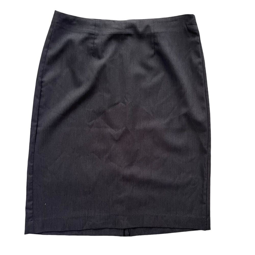 Eddie Bauer Womens Sz 14 Charcoal Gray Polyester Wool Blend Vintage Pencil Skirt